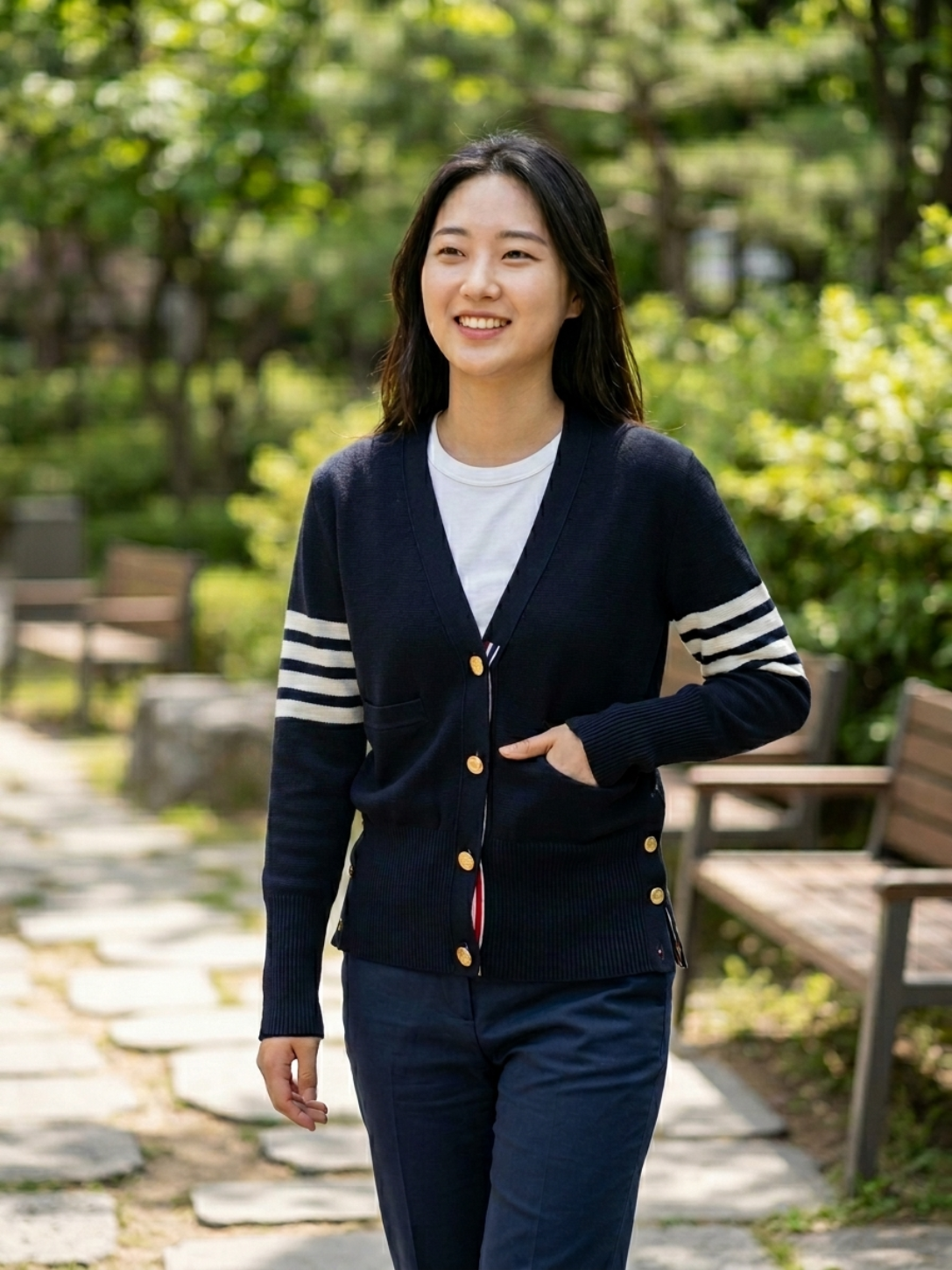 THOM BROWNE 카디건 · AI 이미지 Engine